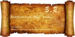 Bontovics Rózsa névjegykártya